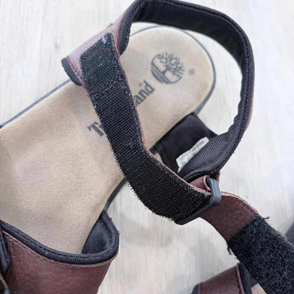 Timberland Brown Leather Adjustable Strap Outdoor Sandals Mens 10M bohemian